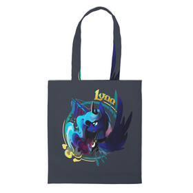 Шоппер 3D с принтом My little pony Luna в городе Новоалтайск, 100% полиэстер | Плотность: 200 г/м2; Размер: 34×35 см; Высота лямок: 30 см | applejack | little | magic | mlp | my | pinkie pie | pony | rainbow dash | rarity | twilight | дракон | дружба | единорог | искорка | пони | селестия | спайк | сумеречная | это чудо