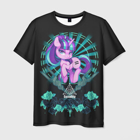 Мужская футболка 3D с принтом My little pony в городе Новоалтайск, 100% полиэфир | прямой крой, круглый вырез горловины, длина до линии бедер | applejack | little | magic | mlp | my | pinkie pie | pony | rainbow dash | rarity | twilight | дракон | дружба | единорог | искорка | пони | селестия | спайк | сумеречная | это чудо