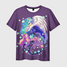 Мужская футболка 3D с принтом  My little pony в городе Новоалтайск, 100% полиэфир | прямой крой, круглый вырез горловины, длина до линии бедер | Тематика изображения на принте: applejack | little | magic | mlp | my | pinkie pie | pony | rainbow dash | rarity | twilight | дракон | дружба | единорог | искорка | пони | селестия | спайк | сумеречная | это чудо