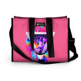 Сумка-шоппер 3D с принтом My little pony в городе Новоалтайск, 100% полиэстер | застегивается на металлическую кнопку; внутренний карман застегивается на молнию. Стенки укреплены специальным мягким материалом, чтобы защитить содержимое от несильных ударов
 | applejack | little | magic | mlp | my | pinkie pie | pony | rainbow dash | rarity | twilight | дракон | дружба | единорог | искорка | пони | селестия | спайк | сумеречная | это чудо