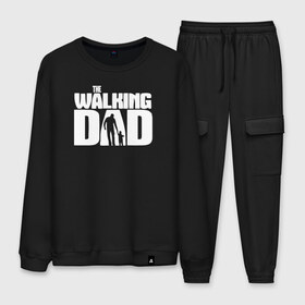 Мужской костюм хлопок с принтом The walking dad в городе Новоалтайск, 100% хлопок | на свитшоте круглая горловина, мягкая резинка по низу. Брюки заужены к низу, на них два вида карманов: два “обычных” по бокам и два объемных, с клапанами, расположенные ниже линии бедра. Брюки с мягкой трикотажной резинкой на поясе и по низу штанин. В поясе для дополнительного комфорта — широкие завязки | walking dad