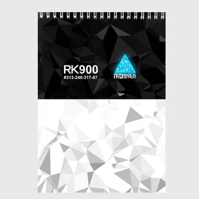 Скетчбук с принтом RK900 CONNOR в городе Новоалтайск, 100% бумага
 | 48 листов, плотность листов — 100 г/м2, плотность картонной обложки — 250 г/м2. Листы скреплены сверху удобной пружинной спиралью | Тематика изображения на принте: ai | android | connor | detroit | detroit become human | rk 800 | rk 900 | андроиды | детектив | игра | интерактивное кино | кара | коннор | маркус | роботы | фирменный стиль | экшн