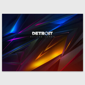 Поздравительная открытка с принтом DETROIT BECOME HUMAN в городе Новоалтайск, 100% бумага | плотность бумаги 280 г/м2, матовая, на обратной стороне линовка и место для марки
 | ai | android | connor | detroit | detroit become human | rk 800 | rk 900 | robots | андроиды | детектив | игра | интерактивное кино | кара | коннор | маркус | роботы | экшн