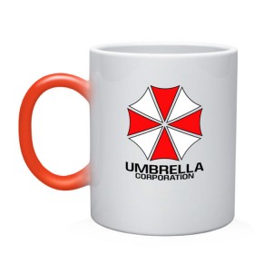 Кружка хамелеон с принтом UMBRELLA CORP в городе Новоалтайск, керамика | меняет цвет при нагревании, емкость 330 мл | ada wong | biohazard | leon | nemesis | project resistance | raccoon city | re | re3 | resident evil | resident evil 3 | rpd | stars | umbrella | ада вонг | амбрелла | немезис | ужасы