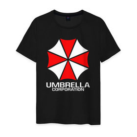 Мужская футболка хлопок с принтом UMBRELLA CORP в городе Новоалтайск, 100% хлопок | прямой крой, круглый вырез горловины, длина до линии бедер, слегка спущенное плечо. | ada wong | biohazard | leon | nemesis | project resistance | raccoon city | re | re3 | resident evil | resident evil 3 | rpd | stars | umbrella | ада вонг | амбрелла | немезис | ужасы