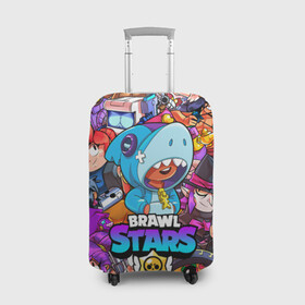 Чехол для чемодана 3D с принтом BRAWL STARS LEON SHARK | ЛЕОН АКУЛА в городе Новоалтайск, 86% полиэфир, 14% спандекс | двустороннее нанесение принта, прорези для ручек и колес | brawl stars | bull | colt | crow | leon | leon shark | shark | stars | акула | берли | ворон | динамайк | кольт | леон | леон акула | нита | спайк | шелли | эль примо