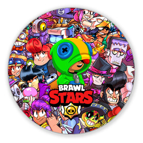 Коврик для мышки круглый с принтом BRAWL STARS LEON | ЛЕОН в городе Новоалтайск, резина и полиэстер | круглая форма, изображение наносится на всю лицевую часть | brawl stars | bull | colt | crow | leon | leon shark | shark | stars | акула | берли | ворон | динамайк | кольт | леон | леон акула | нита | спайк | шелли | эль примо