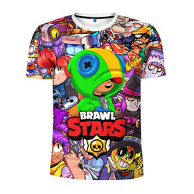 Мужская футболка 3D спортивная с принтом BRAWL STARS LEON в городе Новоалтайск, 100% полиэстер с улучшенными характеристиками | приталенный силуэт, круглая горловина, широкие плечи, сужается к линии бедра | Тематика изображения на принте: brawl stars | bull | colt | crow | leon | leon shark | shark | stars | акула | берли | ворон | динамайк | кольт | леон | леон акула | нита | спайк | шелли | эль примо