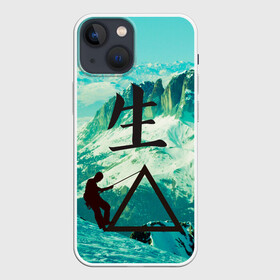 Чехол для iPhone 13 mini с принтом Горы в городе Новоалтайск,  |  | альпинизм | горы | жизнь | иероглиф