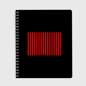 Тетрадь с принтом Red and Black Lines в городе Новоалтайск, 100% бумага | 48 листов, плотность листов — 60 г/м2, плотность картонной обложки — 250 г/м2. Листы скреплены сбоку удобной пружинной спиралью. Уголки страниц и обложки скругленные. Цвет линий — светло-серый
 | black | black and red | hype | lines | red | красный | линии | черный
