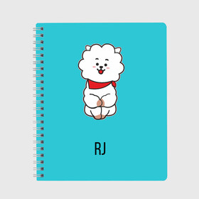 Тетрадь с принтом BTS BT21 RJ в городе Новоалтайск, 100% бумага | 48 листов, плотность листов — 60 г/м2, плотность картонной обложки — 250 г/м2. Листы скреплены сбоку удобной пружинной спиралью. Уголки страниц и обложки скругленные. Цвет линий — светло-серый
 | bt21 | bts | j hope | jimin | jin | jungkook | k pop | puzzle star bt21 | rj | rm | suga | v | для детей | игра | музыка
