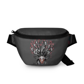 Поясная сумка 3D с принтом Princess Mononoke в городе Новоалтайск, 100% полиэстер | плотная ткань, ремень с регулируемой длиной, внутри несколько карманов для мелочей, основное отделение и карман с обратной стороны сумки застегиваются на молнию | eboshi | ghibli | hayao | hime | lady | miyazaki | mononoke | princess | studio | аситака | волчица | гибли | дух леса | мононоке | моро | сан