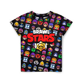 Детская футболка 3D с принтом BRAWL STARS в городе Новоалтайск, 100% гипоаллергенный полиэфир | прямой крой, круглый вырез горловины, длина до линии бедер, чуть спущенное плечо, ткань немного тянется | 8 bit | brawl stars | crow | crow phoenix. | leon | leon shark | бравл старс | браво старс | ворон | игра бравл | леон | леон шарк | оборотень