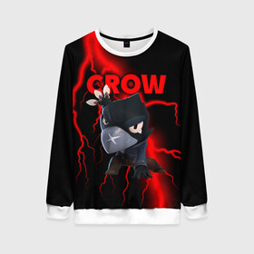 Женский свитшот 3D с принтом Brawl Stars CROW в городе Новоалтайск, 100% полиэстер с мягким внутренним слоем | круглый вырез горловины, мягкая резинка на манжетах и поясе, свободная посадка по фигуре | 8 bit | 8 бит | brawl | brawl stars | crow | leon | stars | бравл | бравл старс | браво старс | игра | компьютерная | кров | леон | онлайн | старс