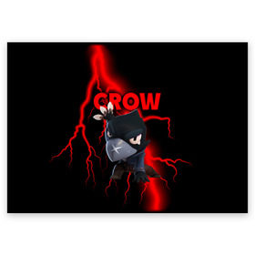 Поздравительная открытка с принтом Brawl Stars CROW в городе Новоалтайск, 100% бумага | плотность бумаги 280 г/м2, матовая, на обратной стороне линовка и место для марки
 | 8 bit | 8 бит | brawl | brawl stars | crow | leon | stars | бравл | бравл старс | браво старс | игра | компьютерная | кров | леон | онлайн | старс