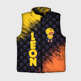 Женский жилет утепленный 3D с принтом BRAWL STARS SALLY LEON. в городе Новоалтайск,  |  | brawl stars | leon | moba | pattern | sally leon | бравл старс | жанр | игра | леон | паттерн | утка | черепа