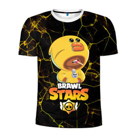 Мужская футболка 3D спортивная с принтом BRAWL STARS SALLY LEON. в городе Новоалтайск, 100% полиэстер с улучшенными характеристиками | приталенный силуэт, круглая горловина, широкие плечи, сужается к линии бедра | brawl stars | leon | moba | sally leon | бравл старс | жанр | игра | леон | утка