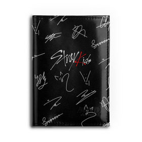 Обложка для автодокументов с принтом STRAY KIDS в городе Новоалтайск, натуральная кожа |  размер 19,9*13 см; внутри 4 больших “конверта” для документов и один маленький отдел — туда идеально встанут права | Тематика изображения на принте: skz | stray kids | бан чан | ли ноу | скз | стрей кидс | сынмин | уджин | феликс | хан | хёджин | чанбин