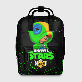 Женский рюкзак 3D с принтом BRAWL STARS LEON в городе Новоалтайск, 100% полиэстер | лямки с регулируемой длиной, сверху ручки, чтобы рюкзак нести как сумку. Основное отделение закрывается на молнию, как и внешний карман. Внутри два дополнительных кармана, один из которых закрывается на молнию. По бокам два дополнительных кармашка, куда поместится маленькая бутылочка
 | brawl stars | bull | colt | crow | leon | leon shark | shark | stars | акула | берли | ворон | динамайк | кольт | леон | леон акула | нита | спайк | шелли | эль примо