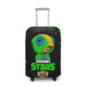 Чехол для чемодана 3D с принтом BRAWL STARS LEON в городе Новоалтайск, 86% полиэфир, 14% спандекс | двустороннее нанесение принта, прорези для ручек и колес | brawl stars | bull | colt | crow | leon | leon shark | shark | stars | акула | берли | ворон | динамайк | кольт | леон | леон акула | нита | спайк | шелли | эль примо