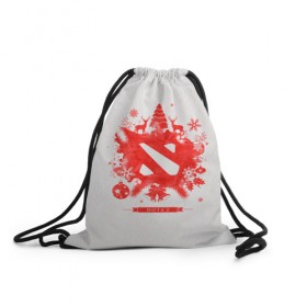 Рюкзак-мешок 3D с принтом Новогодний Dota 2 в городе Новоалтайск, 100% полиэстер | плотность ткани — 200 г/м2, размер — 35 х 45 см; лямки — толстые шнурки, застежка на шнуровке, без карманов и подкладки | Тематика изображения на принте: christmas | dota | dota 2 | dota plus | happy new year | merry christmas | santa | дед мороз | дота | дота 2 | елка | керри | коры | кэрри | мидер | мидлейнер | новогодний | олени | олень | офлейнер | рождество | с новым годом