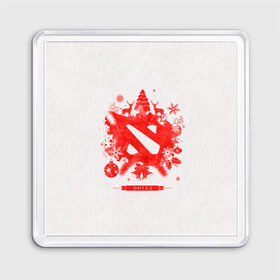Магнит 55*55 с принтом Новогодний Dota 2 в городе Новоалтайск, Пластик | Размер: 65*65 мм; Размер печати: 55*55 мм | christmas | dota | dota 2 | dota plus | happy new year | merry christmas | santa | дед мороз | дота | дота 2 | елка | керри | коры | кэрри | мидер | мидлейнер | новогодний | олени | олень | офлейнер | рождество | с новым годом