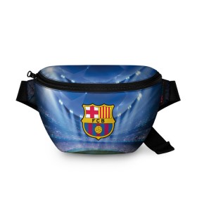 Поясная сумка 3D с принтом FC Barcelona в городе Новоалтайск, 100% полиэстер | плотная ткань, ремень с регулируемой длиной, внутри несколько карманов для мелочей, основное отделение и карман с обратной стороны сумки застегиваются на молнию | barcelona | spain | барселона | испания