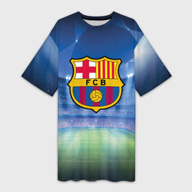 Платье-футболка 3D с принтом FC Barcelona в городе Новоалтайск,  |  | barcelona | spain | барселона | испания