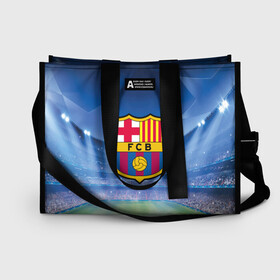 Сумка-шоппер 3D с принтом FC Barcelona в городе Новоалтайск, 100% полиэстер | застегивается на металлическую кнопку; внутренний карман застегивается на молнию. Стенки укреплены специальным мягким материалом, чтобы защитить содержимое от несильных ударов
 | barcelona | spain | барселона | испания