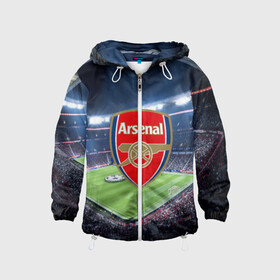 Детская ветровка 3D с принтом FC Arsenal в городе Новоалтайск, 100% полиэстер | подол и капюшон оформлены резинкой с фиксаторами, по бокам два кармана без застежек, один потайной карман на груди | arsenal | england | англия | арсенал