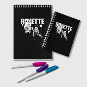 Блокнот с принтом Roxette в городе Новоалтайск, 100% бумага | 48 листов, плотность листов — 60 г/м2, плотность картонной обложки — 250 г/м2. Листы скреплены удобной пружинной спиралью. Цвет линий — светло-серый
 | Тематика изображения на принте: pop | rock | roxette | мари фредрикссон | пер гессле | поп | поп рок. евро поп | рок | роксет | роксэт