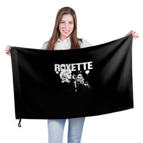 Флаг 3D с принтом Roxette в городе Новоалтайск, 100% полиэстер | плотность ткани — 95 г/м2, размер — 67 х 109 см. Принт наносится с одной стороны | pop | rock | roxette | мари фредрикссон | пер гессле | поп | поп рок. евро поп | рок | роксет | роксэт