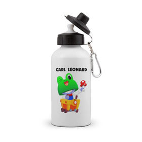 Бутылка спортивная с принтом BRAWL STARS CARL LEONARD в городе Новоалтайск, металл | емкость — 500 мл, в комплекте две пластиковые крышки и карабин для крепления | Тематика изображения на принте: 8 bit | brawl stars | crow | crow phoenix. | leon | leon shark | бравл старс | браво старс | ворон | игра бравл | леон | леон шарк | оборотень