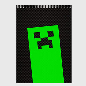Скетчбук с принтом MINECRAFT (карбон) в городе Новоалтайск, 100% бумага
 | 48 листов, плотность листов — 100 г/м2, плотность картонной обложки — 250 г/м2. Листы скреплены сверху удобной пружинной спиралью | game | minecraft | блоки | игра | карбон | квадраты | компьютерная игра | крипер | майнкрафт