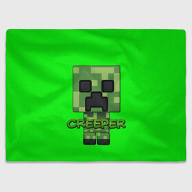 Плед 3D с принтом MINECRAFT CREEPER в городе Новоалтайск, 100% полиэстер | закругленные углы, все края обработаны. Ткань не мнется и не растягивается | game | minecraft | блоки | игра | квадраты | компьютерная игра | крипер | майнкрафт