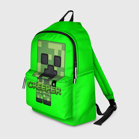 Рюкзак 3D с принтом MINECRAFT CREEPER в городе Новоалтайск, 100% полиэстер | лямки с регулируемой длиной, сверху петелька, чтобы рюкзак можно было повесить на вешалку. Основное отделение закрывается на молнию, как и внешний карман. Внутри два дополнительных кармана, один из которых закрывается на молнию. По бокам два дополнительных кармашка | game | minecraft | блоки | игра | квадраты | компьютерная игра | крипер | майнкрафт