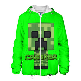 Мужская куртка 3D с принтом MINECRAFT CREEPER в городе Новоалтайск, ткань верха — 100% полиэстер, подклад — флис | прямой крой, подол и капюшон оформлены резинкой с фиксаторами, два кармана без застежек по бокам, один большой потайной карман на груди. Карман на груди застегивается на липучку | game | minecraft | блоки | игра | квадраты | компьютерная игра | крипер | майнкрафт
