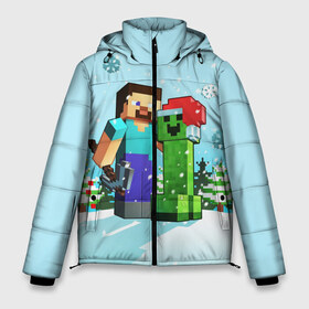 Мужская зимняя куртка 3D с принтом MINECRAFT НОВОГОДНИЙ в городе Новоалтайск, верх — 100% полиэстер; подкладка — 100% полиэстер; утеплитель — 100% полиэстер | длина ниже бедра, свободный силуэт Оверсайз. Есть воротник-стойка, отстегивающийся капюшон и ветрозащитная планка. 

Боковые карманы с листочкой на кнопках и внутренний карман на молнии. | game | minecraft | блоки | дед мороз | елка | зима | игра | квадраты | компьютерная игра | крипер | майнкрафт | новый год | рождество
