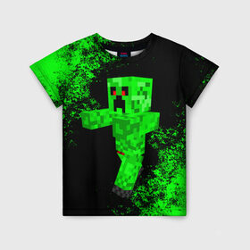 Детская футболка 3D с принтом MINECRAFT в городе Новоалтайск, 100% гипоаллергенный полиэфир | прямой крой, круглый вырез горловины, длина до линии бедер, чуть спущенное плечо, ткань немного тянется | game | minecraft | блоки | игра | квадраты | компьютерная игра | крипер | майнкрафт
