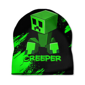 Шапка 3D с принтом MINECRAFT CREEPER в городе Новоалтайск, 100% полиэстер | универсальный размер, печать по всей поверхности изделия | game | minecraft | блоки | игра | квадраты | компьютерная игра | крипер | майнкрафт
