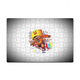 Пазл магнитный 126 элементов с принтом Brawl Stars в городе Новоалтайск, полимерный материал с магнитным слоем | 126 деталей, размер изделия —  180*270 мм | Тематика изображения на принте: brawl stars | chicken | crow | game | leon | бравл | бравл стар | бравл старс | ворон | ворона | детская | детям | игра | компьютерная игра | кров | леон | персонаж | цыпленок
