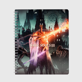 Тетрадь с принтом Dark Souls 3 Pontiff Sulyvahn в городе Новоалтайск, 100% бумага | 48 листов, плотность листов — 60 г/м2, плотность картонной обложки — 250 г/м2. Листы скреплены сбоку удобной пружинной спиралью. Уголки страниц и обложки скругленные. Цвет линий — светло-серый
 | action | art | dark | game | pontiff sulyvahn | rpg | souls | арт | босс | души | игра | понтифик саливан | рпг | тёмные | экшн