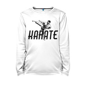 Детский лонгслив 3D с принтом KARATE в городе Новоалтайск, 100% полиэстер | длинные рукава, круглый вырез горловины, полуприлегающий силуэт
 | sport | единоборство | каратэ | кимоно | лого | спорт | удар | человек