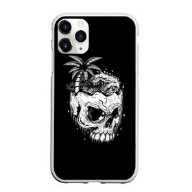 Чехол для iPhone 11 Pro Max матовый с принтом Череп в городе Новоалтайск, Силикон |  | Тематика изображения на принте: skull | вода | волны | кость | море | пальмы | птицы | скелет | череп