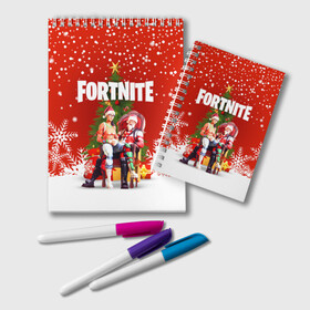 Блокнот с принтом FORTNITE НОВОГОДНИЙ в городе Новоалтайск, 100% бумага | 48 листов, плотность листов — 60 г/м2, плотность картонной обложки — 250 г/м2. Листы скреплены удобной пружинной спиралью. Цвет линий — светло-серый
 | 2020 | christmas | fortnite | fortnite 2 | fortnite x | marshmello | new year | ninja | santa | маршмелло | ниндзя | новогодний | новый год | санта | фортнайт | фортнайт 2 | фортнайт глава 2