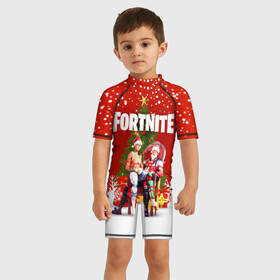 Детский купальный костюм 3D с принтом FORTNITE НОВОГОДНИЙ в городе Новоалтайск, Полиэстер 85%, Спандекс 15% | застежка на молнии на спине | 2020 | christmas | fortnite | fortnite 2 | fortnite x | marshmello | new year | ninja | santa | маршмелло | ниндзя | новогодний | новый год | санта | фортнайт | фортнайт 2 | фортнайт глава 2