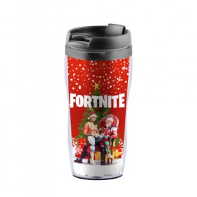 Термокружка-непроливайка с принтом FORTNITE НОВОГОДНИЙ в городе Новоалтайск, внутренняя часть — пищевой пластик, наружная часть — прозрачный пластик, между ними — полиграфическая вставка с рисунком | объем — 350 мл, герметичная крышка | 2020 | christmas | fortnite | fortnite 2 | fortnite x | marshmello | new year | ninja | santa | маршмелло | ниндзя | новогодний | новый год | санта | фортнайт | фортнайт 2 | фортнайт глава 2