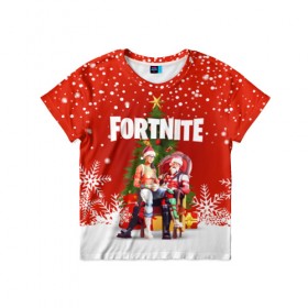 Детская футболка 3D с принтом FORTNITE НОВОГОДНИЙ в городе Новоалтайск, 100% гипоаллергенный полиэфир | прямой крой, круглый вырез горловины, длина до линии бедер, чуть спущенное плечо, ткань немного тянется | 2020 | christmas | fortnite | fortnite 2 | fortnite x | marshmello | new year | ninja | santa | маршмелло | ниндзя | новогодний | новый год | санта | фортнайт | фортнайт 2 | фортнайт глава 2