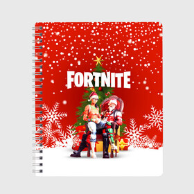 Тетрадь с принтом FORTNITE НОВОГОДНИЙ в городе Новоалтайск, 100% бумага | 48 листов, плотность листов — 60 г/м2, плотность картонной обложки — 250 г/м2. Листы скреплены сбоку удобной пружинной спиралью. Уголки страниц и обложки скругленные. Цвет линий — светло-серый
 | 2020 | christmas | fortnite | fortnite 2 | fortnite x | marshmello | new year | ninja | santa | маршмелло | ниндзя | новогодний | новый год | санта | фортнайт | фортнайт 2 | фортнайт глава 2