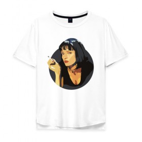 Мужская футболка хлопок Oversize с принтом Mia Pulp Fiction в городе Новоалтайск, 100% хлопок | свободный крой, круглый ворот, “спинка” длиннее передней части | mia | pulp | pulp fiction | quentin tarantino | tarantino | квентин тарантино | кино | криминальное чтиво | тарантино | тарентино | торентино | торрентино | фильм | чтиво
